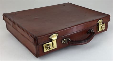 Leather Attaché Case Briefcase Vintage Antique Luggage 697087 Uk