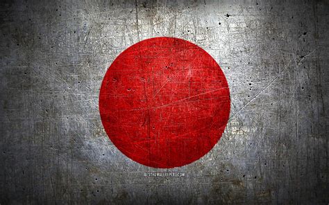 Japanese Metal Flag Grunge Art Asian Countries Day Of Japan