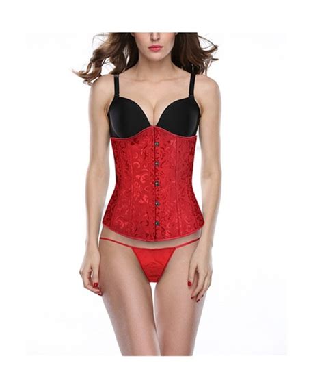 Women S Lingerie Bustier Corset Pant Set Under Bust Waist Jacquard Lace