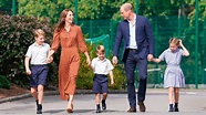 Kate Middleton y Guillermo acompañan a sus tres hijos al colegio