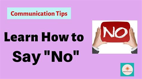 Learn How To Say No Youtube