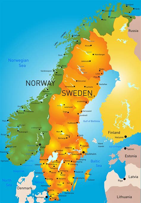 Mapa De Ciudades De Suecia OrangeSmile Com