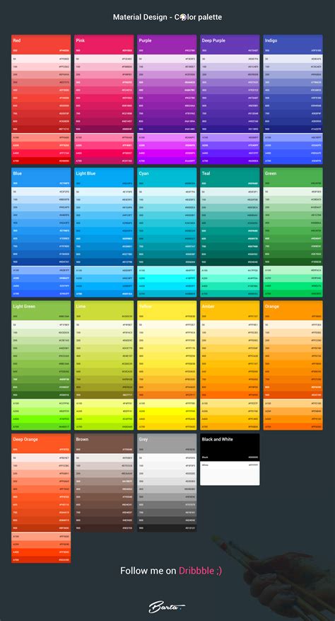 Material Color Palette Color Palette Design Flat Color Palette