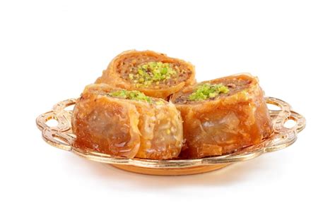 Premium Photo Turkish Ramadan Dessert Baklava Isolated On White