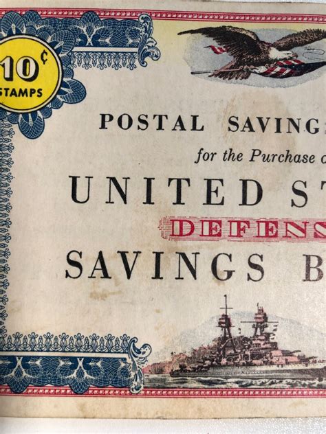 Ww2 10 Cent Postal Savings Plan Booklet For Us Defense Bonds Etsy