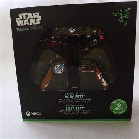 Star Wars Limited Edition Boba Fett Razer Wireless Controllerand Quick Charging Stand For Xbox