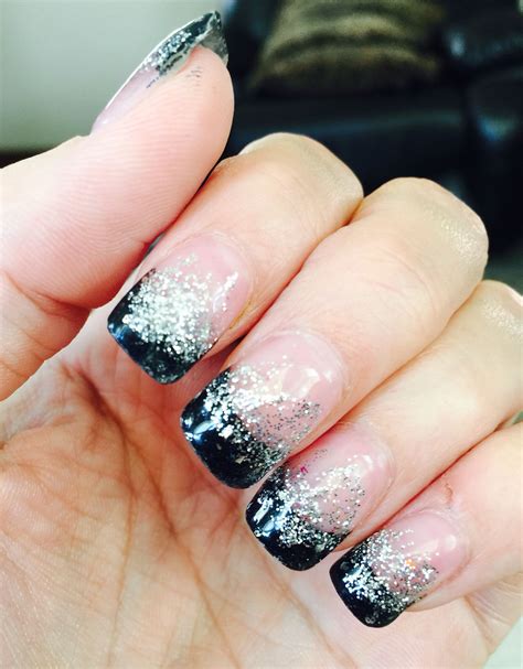 16 Beautiful Black Nail Designs With Silver Glitter 2022 Nailsware