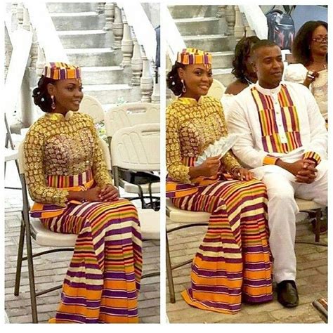 Ghana Kente Wedding Dress Kente Cloth Ghana Kaba Styles African Dress Ceremonial Dress