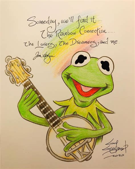 Kermit The Frog Playing Banjo Drawing Lankolicus