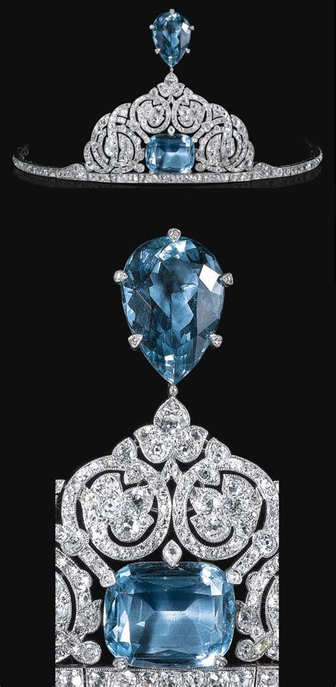 Fine And Important Aquamarine And Diamond Aigrette Tiara Cartier
