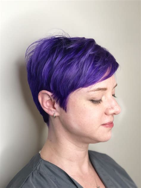 Purple Pixie Ig Coloredbyabby Pixie Haircut Edgy Pixie Cuts