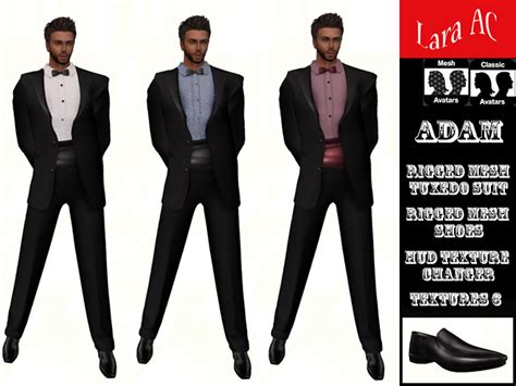 Second Life Marketplace Lara Ac Rigged Mesh Tuxedo Suit Outfit Adam