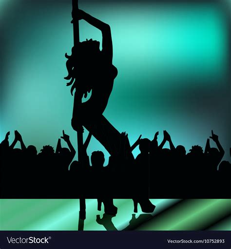 High Quality Girl Striptease In Club Poledance Go Vector Image