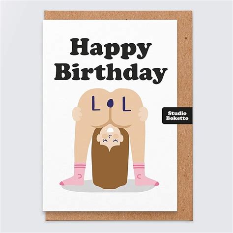 Birthday Card Rude Birthday Card Funny Naked Joke Birthday Card