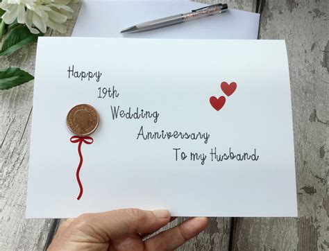 19th Anniversary Card For A 19th Wedding Anniversary Etsy
