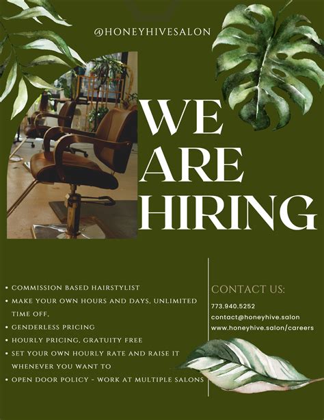 Honey Hive Salon in Chicago is hiring | Hair stylist, Salons, Hair