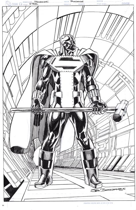 Steel By Jon Bogdanove In Matthew Ps Creator Sketches Comic Art