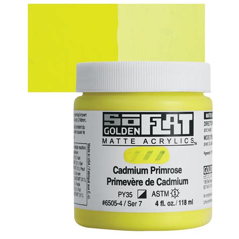 Golden SoFlat Matte Acrylic Paint Cadmium Primrose 118 Ml Jar