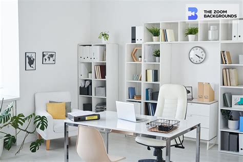 Business Office With Desk And Armchair Zoom Background