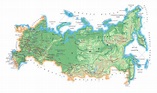 Geographical map of Russia: topography and physical features of Russia