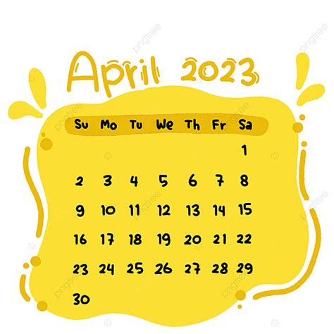 Colorful April 2023 Calendar Template Download On Pngtree