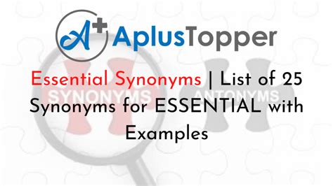 Essential Synonyms List Of 25 Synonyms For Essential With Examples