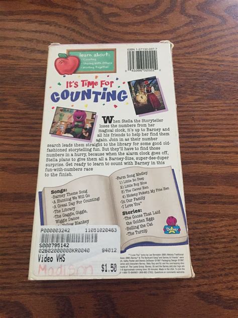 Barney Its Time For Counting Vhs 1998 45986020222 Ebay