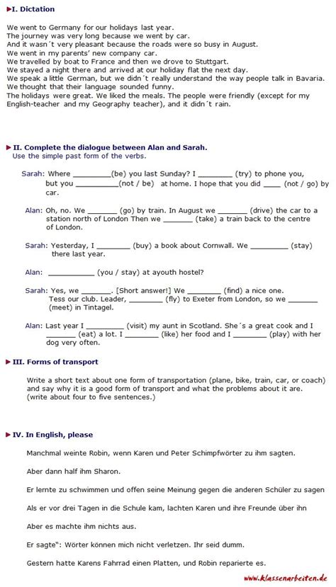 Englisch arbeitsblätter klasse 5 zum ausdrucken. Englisch Arbeitsblätter 5 Klasse - Worksheets