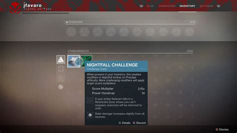 Destiny 2 Nightfall Scoring Nightfall Emblem Rewards And Challenge