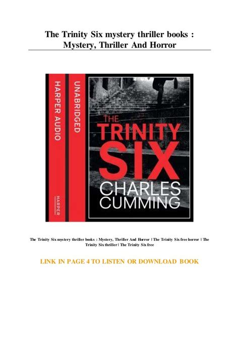 The Trinity Six Mystery Thriller Books Mystery Thriller And Horr