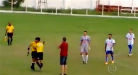 Tf Brazilian Football Referee Pulls Gun On The Pitch After Quarrel Over Red Card Photos