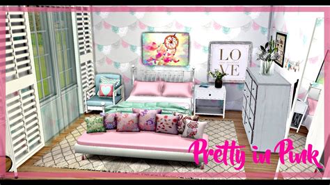 The Sims 4 Pretty In Pink Room Build Youtube