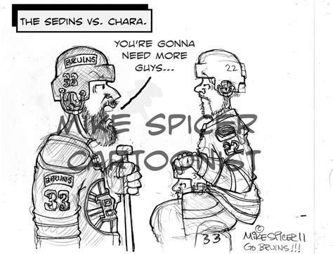 Mike Spicer Cartoonist Caricaturist The Sedins Vs Chara