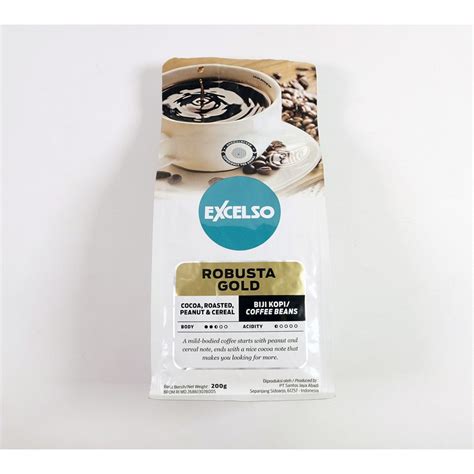 excelso robusta gold coffe beans  gram pouch etsy