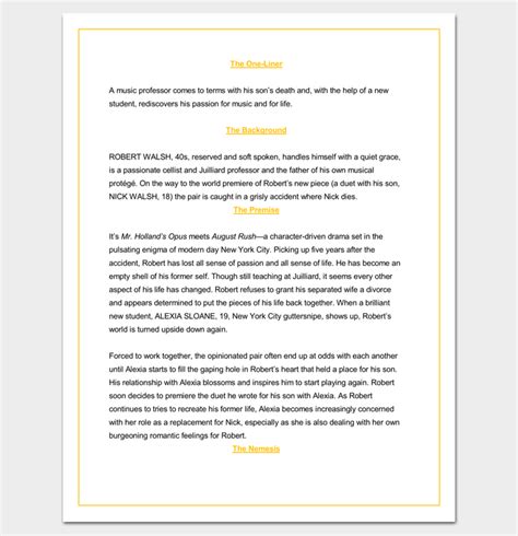 Screenplay Outline Template 9 Worksheets For Word Pdf Format