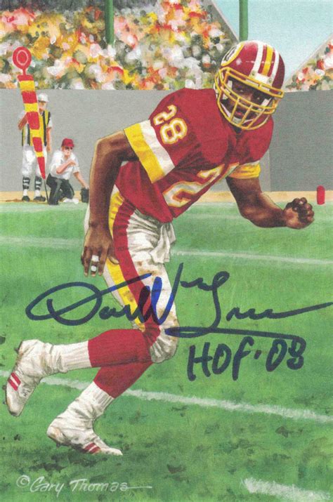 Sammy Baugh Autographed Washington Redskins Goal Line Art Card Hof Blue 10430 Sports Mem Cards