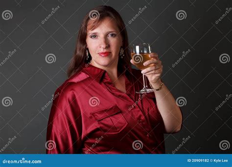 Woman With Glass Of White Wine Stock Photo Image Of Adult Luxury
