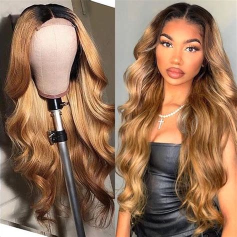 Honey Blonde Ombre Wig 1b 27 Color Lace Front Human Hair Wigs For Black Women Wig Hairstyles