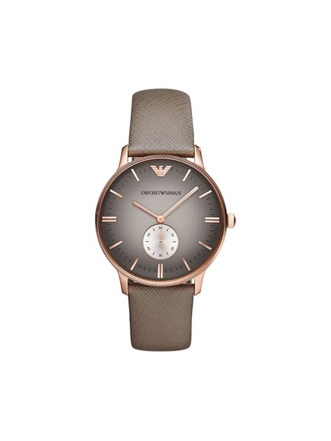 Available in gold, silver and rose, with accents of glossy black, muted grey and deep blue. Emporio Armani Classic Mens Rose Gold Watch Model-AR1723