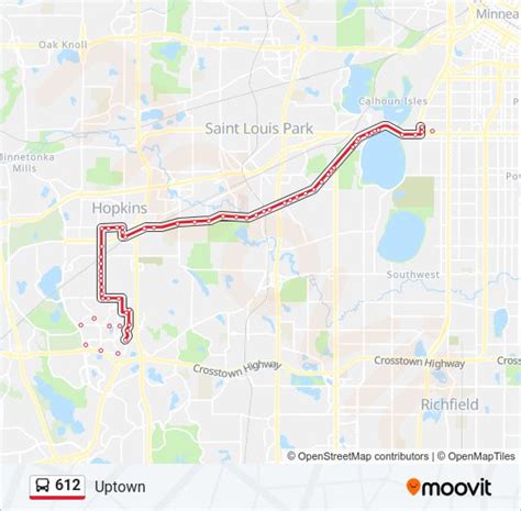 612 Route Schedules Stops And Maps Uptown Updated