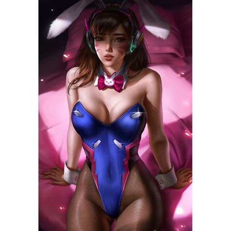 Custom Print Game Overwatch Pink Dva Sexy Girl Art Poster Wall Art