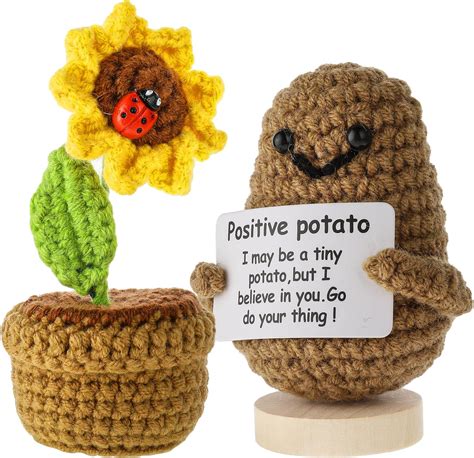 Mini Funny Positive Potato 2 Pcs Positive Potato Crochet