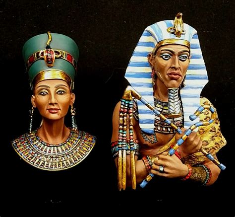 nefertiti and akhenaton figuratif peinture toile