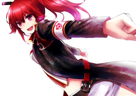 Cul Headphones Minato Shouno Red Eyes Red Hair Vocaloid White