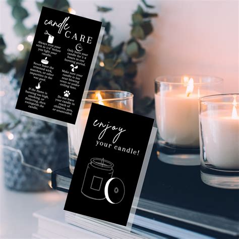 Handmade Candle Care Instruction Cards Physical Printed Etsy