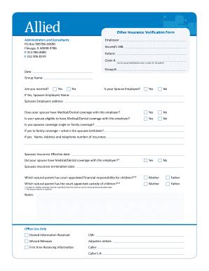 The form should be sent to the patient's insurer so that they. 7 Dental Insurance Verification Forms Free Downloadable Samples Examples and Formats - Editable ...