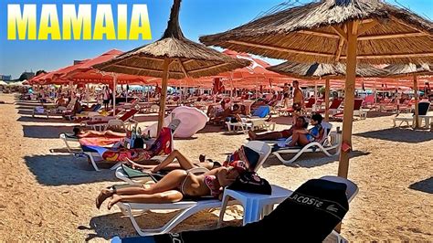 K Romania Constanta Mamaia Walking From Caelia Beach Black Sea Hot Day La Plaja