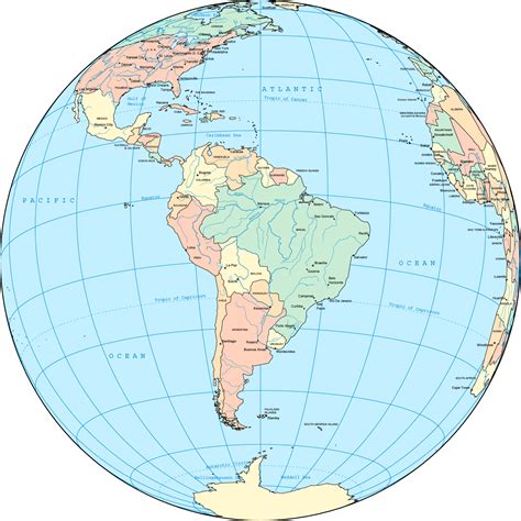 Globe Showing South America