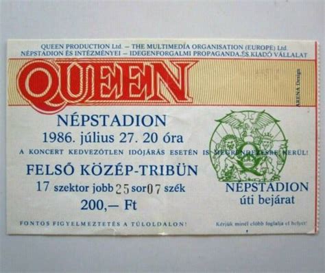 Queen 1986 Nepstadion Budapest Hungary A Kind Of Magic Tour Concert