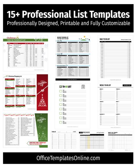 15 Free Printable List And Checklist Templates For Ms Word